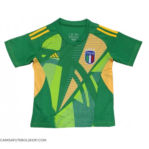 Camisa de time de futebol Itália Goleiro Replicas 2º Equipamento Europeu 2024 Manga Curta